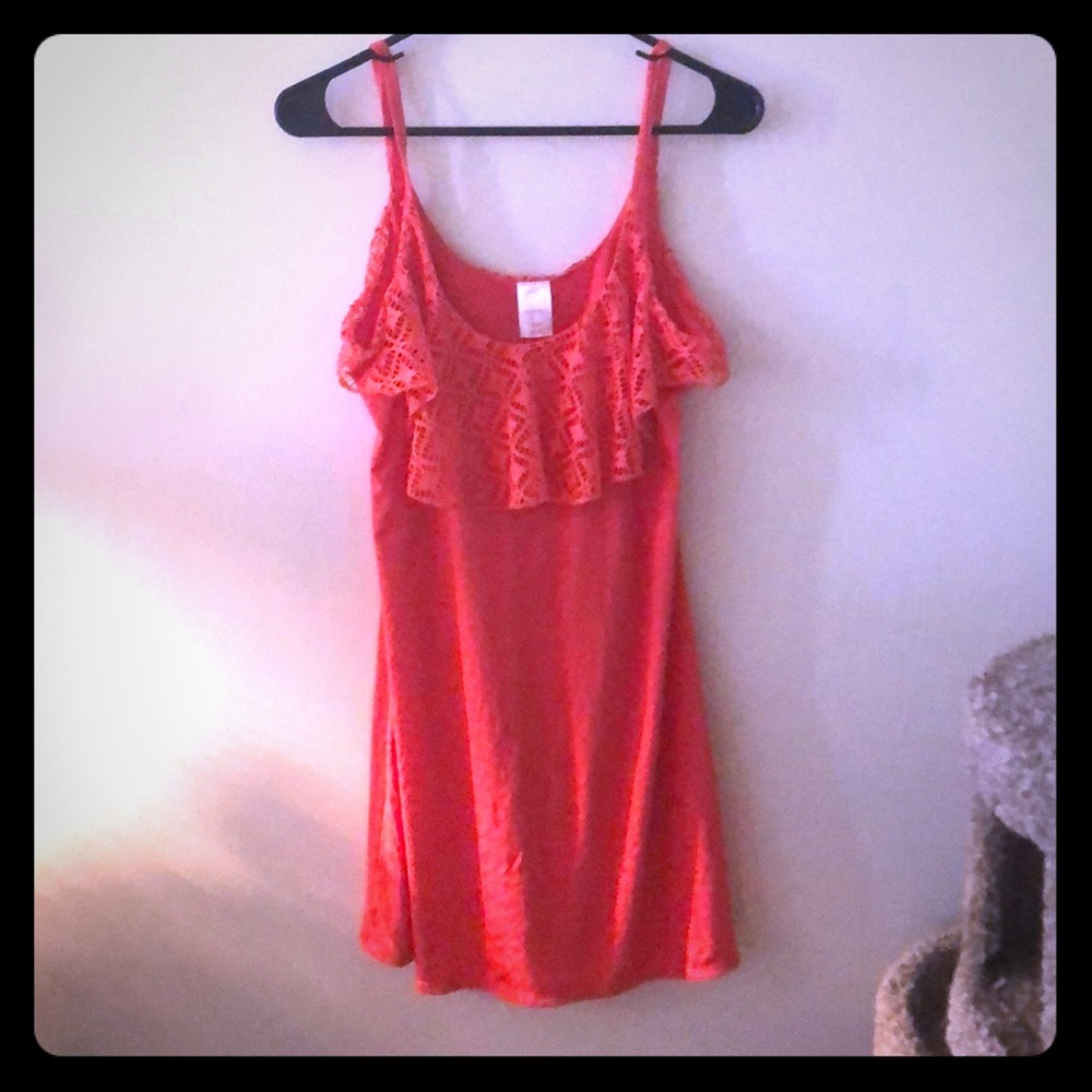 Sleeveless short orange dress